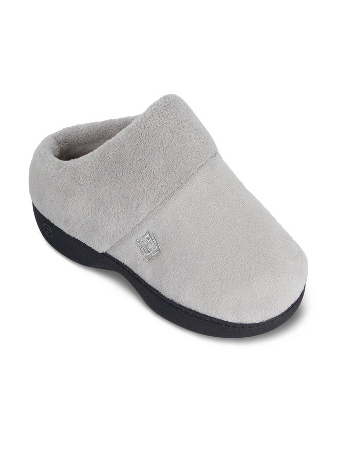 isotoner Women's Classic Clog Slippers with Memory Foam Comfort and Non-slip Sole Slipper, Light Grey, 7.5-8 - Image 4
